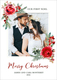 Vertical Corner Roses Holiday Photo Cards Image 2 of 4